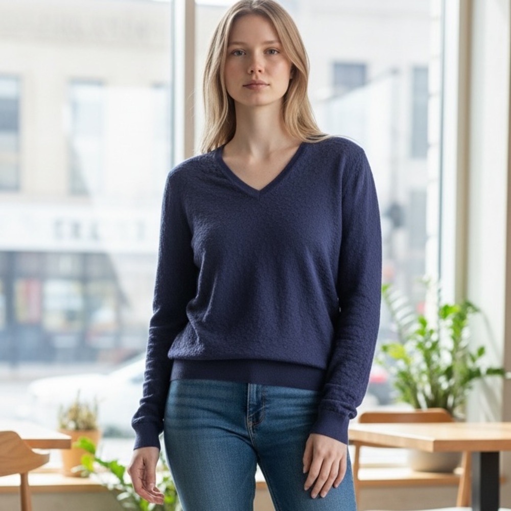 Hugo Boss Navy Blue Women's Sweater - Soft, Comfortable Casual Wear - Size S